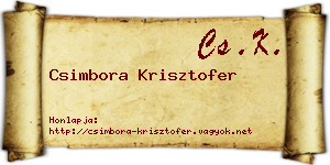 Csimbora Krisztofer névjegykártya