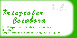 krisztofer csimbora business card